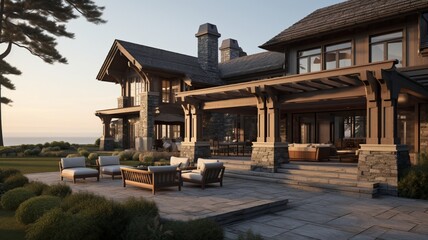 Exquisite Coastal Craftsman-Style Residence Showcasing Superb Artistry and Design - AI Generative