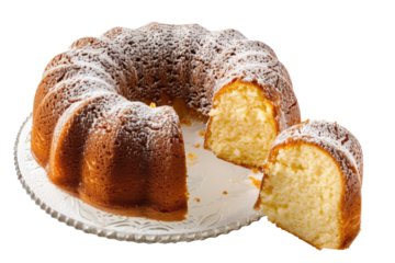 Ring-shaped cake, cut out - stock png.