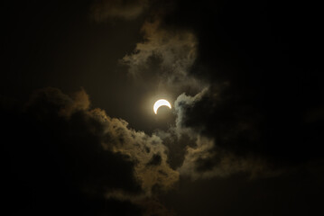 Fototapeta premium Partial Solar Eclipse of 2023 Seen From Brazil