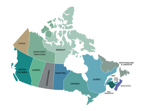 Canada country map illustration with country name