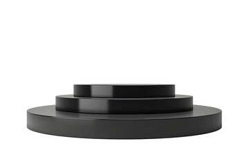 Abstract pedestal of black color, cut out - stock png.