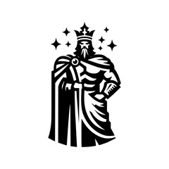 Vector logo of a proud king. black and white logo of a nobel prince. can be used as logo, emblem, tattoo.
