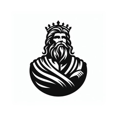 Vector logo of a proud king. black and white logo of a nobel prince. can be used as logo, emblem, tattoo.