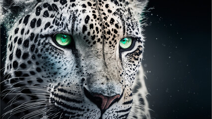 portrait of a leopard - obrazy, fototapety, plakaty