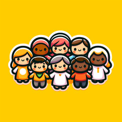 various humans with different skin colors, showing the diversity