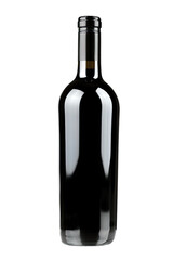 Wine bottle with a black glass, cut out - stock png.