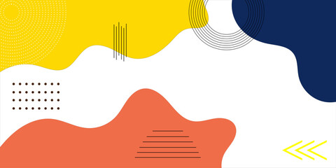 Abstract pop art background with wave pattern,  dotted and zig zag. Vector pattern. Color wave template and presentation design