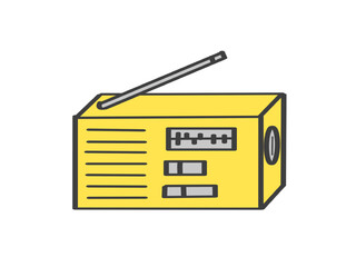 黄色の携帯ラジオ