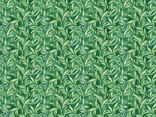 Obraz premium Aquarell Blättermuster in Grün - Hintergrund mit Blättern als nathlso endlos Textur Kachel