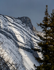 rugged peak with snow