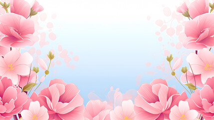 Fototapeta premium Floral frame with decorative flowers, decorative flower background pattern, floral border background