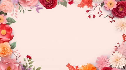 Floral frame with decorative flowers, decorative flower background pattern, floral border background