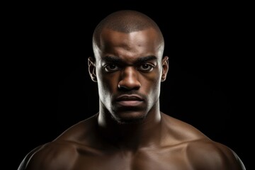Black man fighter portrait