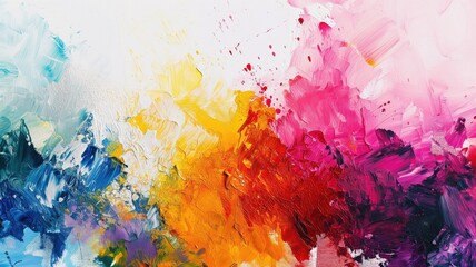 Abstract painting with a burst of colors and expressive textures - obrazy, fototapety, plakaty