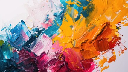 Vivid multicolored abstract painting with dynamic brush strokes