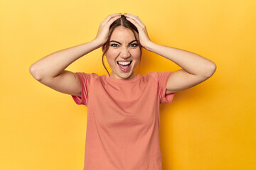 screaming, very excited, passionate, satisfied with something.