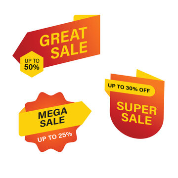 Sale banners. Super sale offer banner, low price tags and super sale badges. Best  offer sticker, Mega sale badge vector icons set 