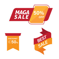 Maga sale 50%off Set of maga offer badge 50 parcent off. Maga sale banner template. 