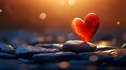 Fototapeta premium Vibrant Valentine's Day background, hearts background
