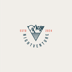 mountain travel logo design with vintage and simple style for  camping, hiking, travel and adventure