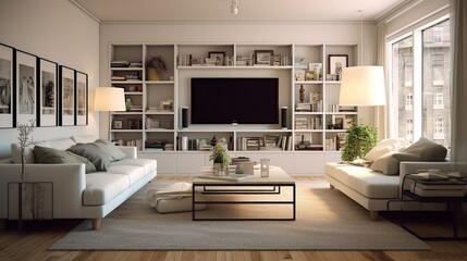 Modern sophisticated living room interior style 