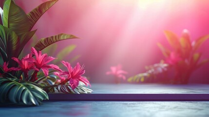 Podium in the background. Studio podium for product advertising. Stage stand. Blank podium. Display platform