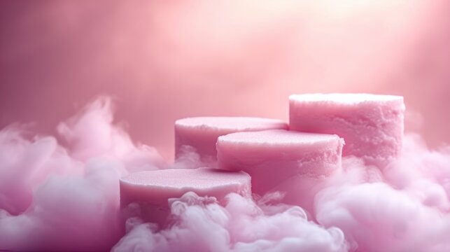 Podium in the background. Studio podium for product advertising. Stage stand. Blank podium. Display platform