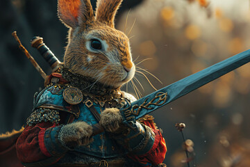 rabbit holding a sword