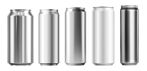 a set of aluminum cans isolated	