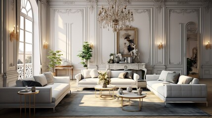 Fototapeta na wymiar Modern living room elegant interior design 