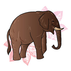 Elephant hand drawing illustration vector