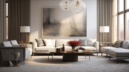 Modern sophisticated living room interior design 