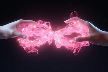 Futuristic Solidarity Holographic hands
