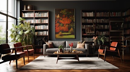 Fototapeta na wymiar Exquisite interior design of modern living room 