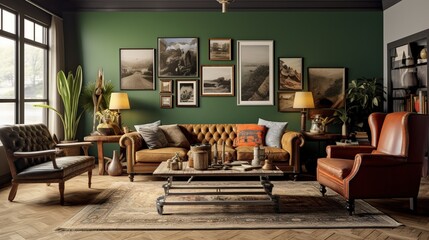 Sophisticated interior design of modern living room 