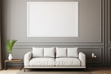 White Couch and Table in Living Room