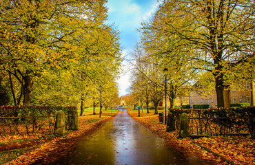 Fototapeta premium The view of the St Mary College of Durham University in autumn