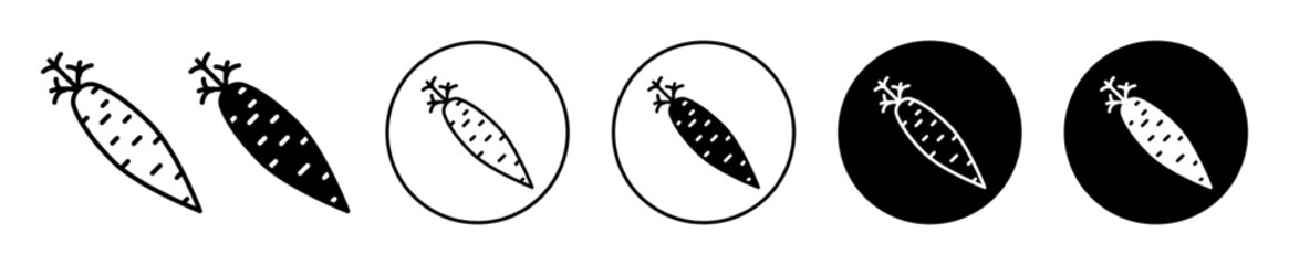 Carrot vector icon set collection. Carrot Outline flat Icon.