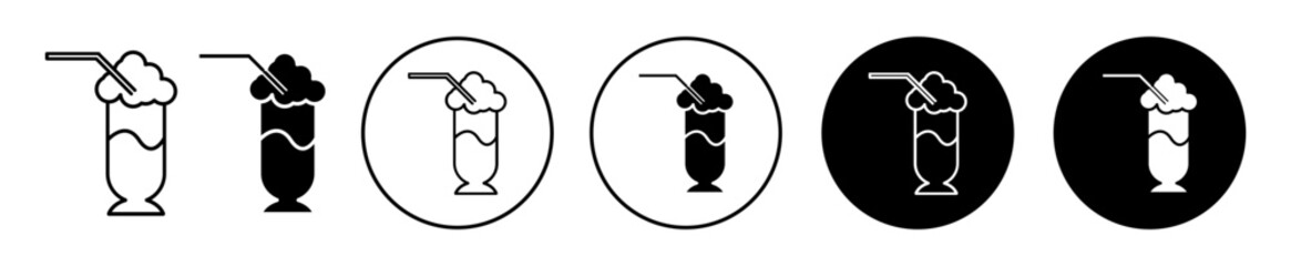 Milk shake flat line icon set. Milk shake Thin line illustration vector