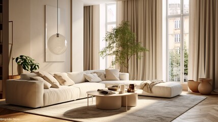 Fototapeta na wymiar Modern elegant living room interior 
