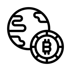 bitcoin line icon