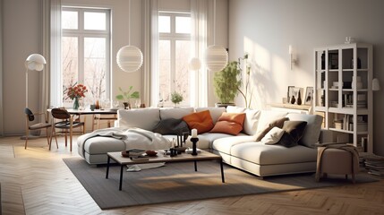 Modern living room interior design 