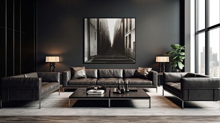 Interior of modern elegant living room 