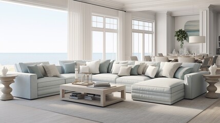 Naklejka premium Scandinavian elegance living room interior 