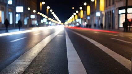 close up view of a street with bokeh