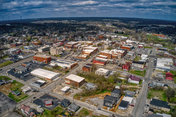 Obraz premium Aerial View of Columbia, Tennessee during Spring