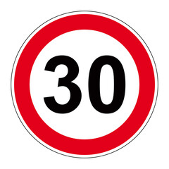 Panneau de limitation de vitesse à 30