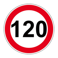 Panneau de limitation de vitesse &agrave; 120