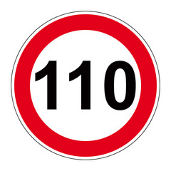 Panneau de limitation de vitesse &agrave; 110