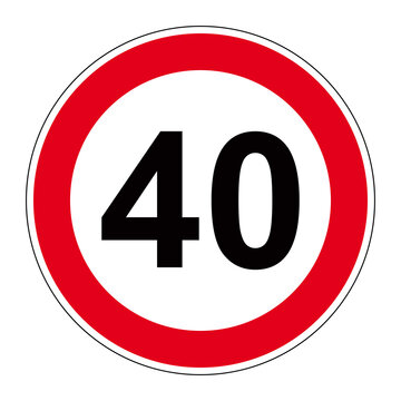 Panneau de limitation de vitesse &agrave; 40